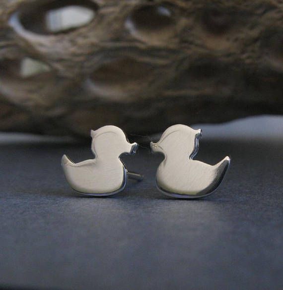 Rubber Duckie sterling silver stud earrings. Small duck bird post jewelry.  14k gold filled & solid Nickel Free Sterling Silver Jewelry In Bird Shape, Metal Earrings Handmade, Duck Necklace Jewelry, Post Jewelry, Rubber Duck Earrings, Silver Bird-shaped Earrings For Gift, Silver Bird-shaped Jewelry For Gift, Silver Bird-shaped Earrings Gift, Duck Bird