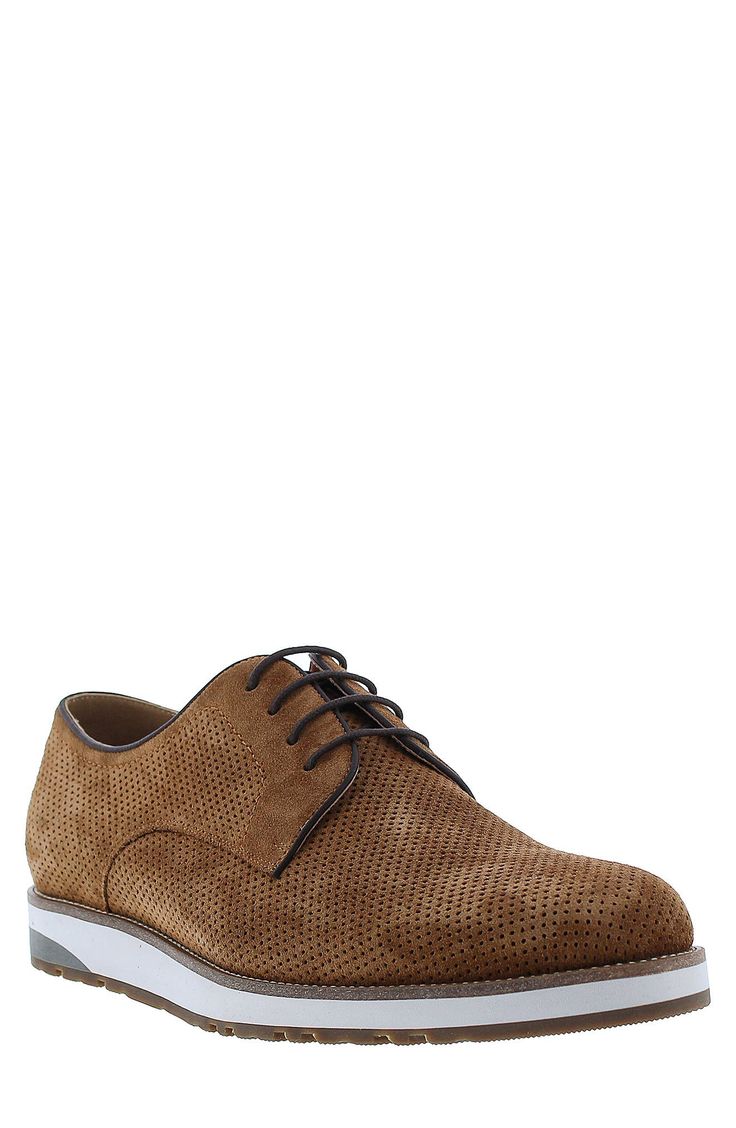 The modern Wolf derby is made with the highest quality suede and a grippy wedge sole ensuring a style and comfort that lasts. Lace-up vamp closure Perforated construction Suede upper, EVA sole Imported Business Low-top Suede Lace-up Shoes, Suede Low-top Oxfords For Business, Low-top Suede Oxfords For Business, Spring Suede Dress Shoes With Leather Sole, Suede Dress Shoes With Stitched Sole For Derby, Spring Suede Oxfords For Business Casual, Suede Oxfords With Rubber Sole For Derby, Suede Oxfords With Rubber Sole For Business Casual, Business Casual Suede Oxfords With Rubber Sole