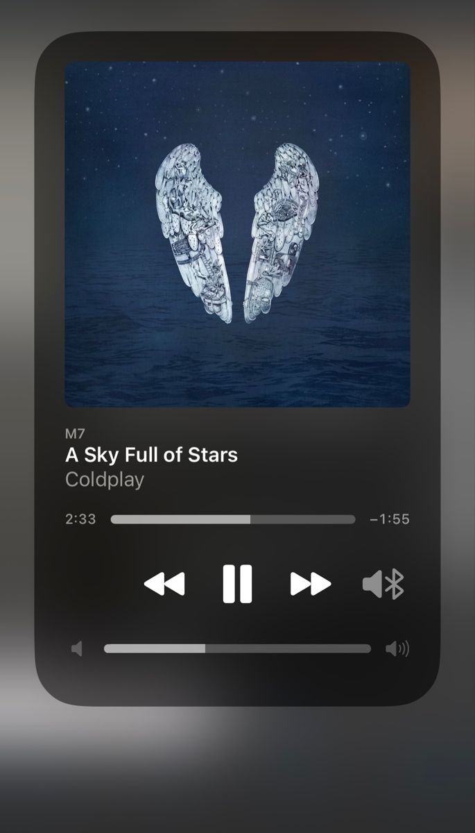 an audio player with two wings on it's side, and the words sky full of stars