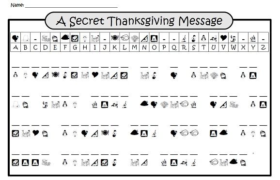 the thanksgiving message worksheet for kids to practice their handwriting and writing skills with