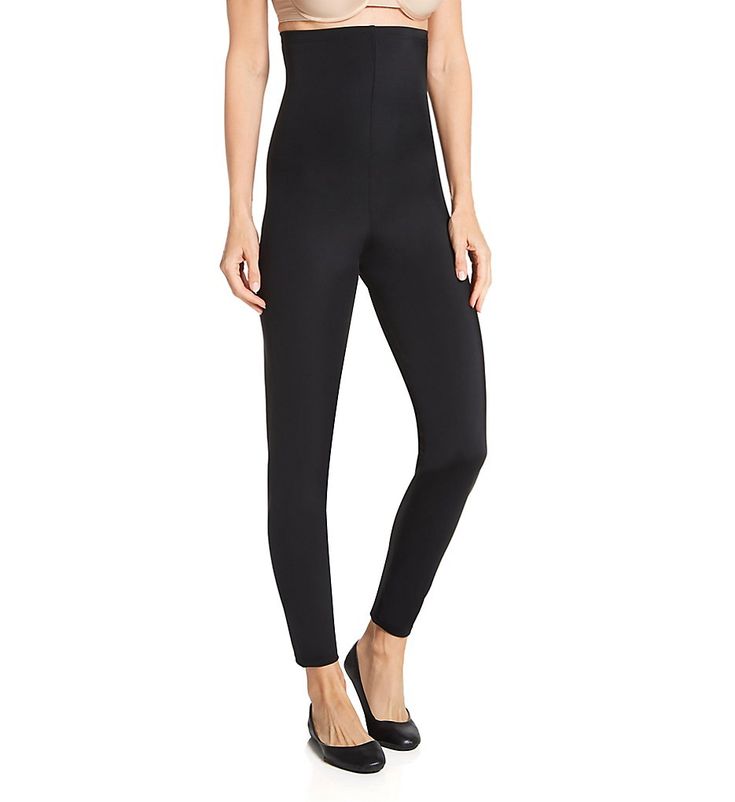 Get a sleeker, sexier silhouette in seconds with this high-waisted slimming pant. Made of an exclusive special blend of nylon and spandex. Encased elastic around the high waist. Flattens the tummy and smooths out the love handles to eliminate "muffin top." Lifts your butt for a firm, shapely appearance. Tones up your calves and thighs for a firmer look. Supports your posture and back. Glossy microfiber knit has 4-way stretch for a flexible fit. Center seam contours to your body for an overall be High Waist Smoothing Tights Shapewear, High Waist Smoothing Shapewear Tights, Fitted High-waist Tights With Contoured Waistband, Fitted High Waist Tights With Contoured Waistband, Fitted Shapewear Bottoms With Contoured Waistband, High Waist Shaping Tights, Shapewear Pants With Stretch And Wide Waistband, Sleek High Waist High Stretch Leggings, Fitted Full-length Leggings With Wide Waistband