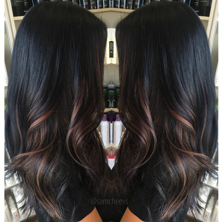 Ombre for dark hair // highlights for black hair Dark Ombre Hair, Balayage Hair Dark, Black Hair With Highlights, Dark Hair With Highlights, Hair Dark, Ombre Hair Color, Dark Brown Hair, Brunette Hair, Hair Skin