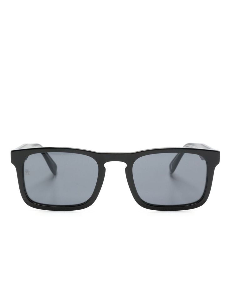 black acetate rectangle shape blue tinted lenses sculpted arms and curved tips These glasses come with a protective case. Sculpted Arms, Shape Sunglasses, Aviator Watch, Balenciaga Speed, Balenciaga Triple S, Fine Watches, Custom Watch, Nike Air Max 97, Summer Beach Wear