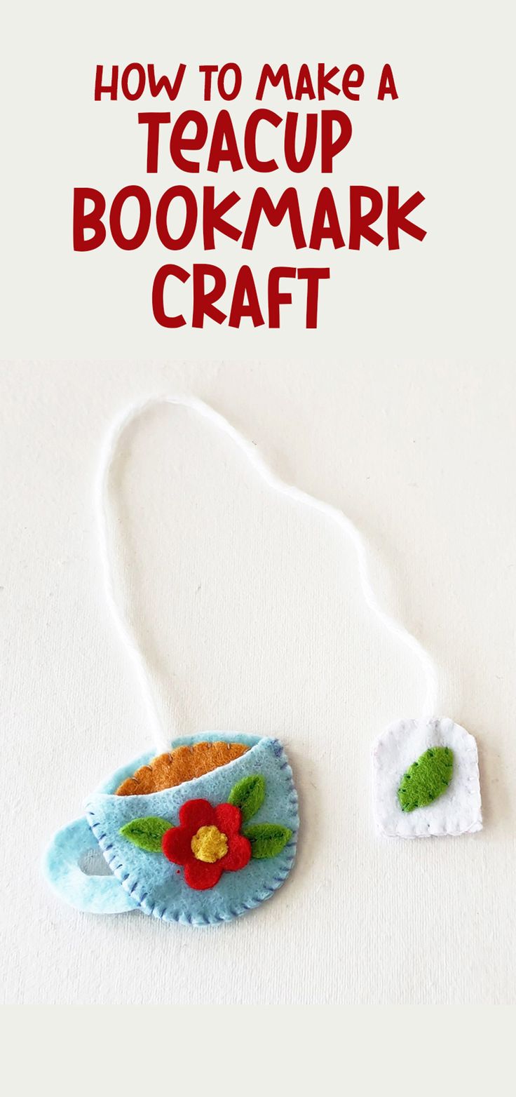 a bookmark made out of yarn with the title how to make a teacup bookmark craft