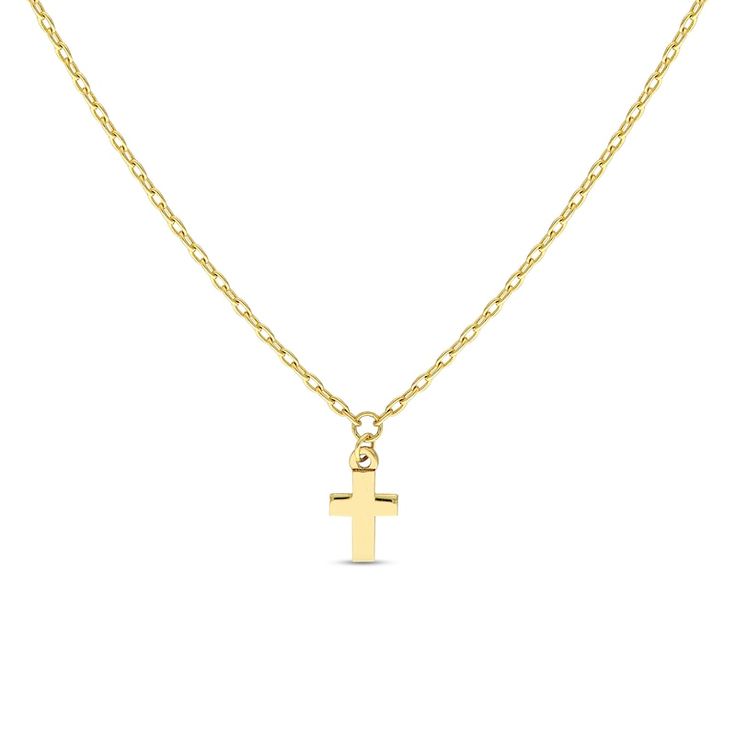 Mini Cross Necklace in 14K Gold|Zales 14k Gold Cross Necklace With Adjustable Chain, Minimalist 14k Gold Cross Necklace With Delicate Chain, Yellow Gold Cross Charm Necklace With Adjustable Chain, 14k Yellow Gold Cross Necklace With Adjustable Chain, Dainty Yellow Gold Cross Necklace With Adjustable Chain, Yellow Gold 14k Gold Cross Necklace With Adjustable Chain, Yellow Gold Crucifix Necklace With Delicate Chain, Yellow Gold Cross Charm Necklace With Delicate Chain, Everyday Yellow Gold Cross Charm Necklace