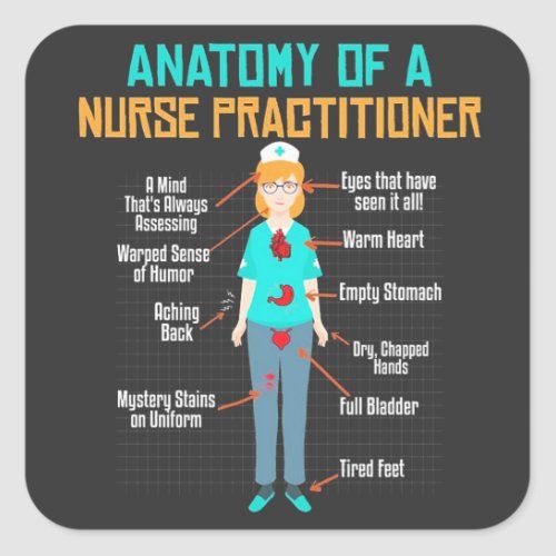 the anatomy of a nurse sticker