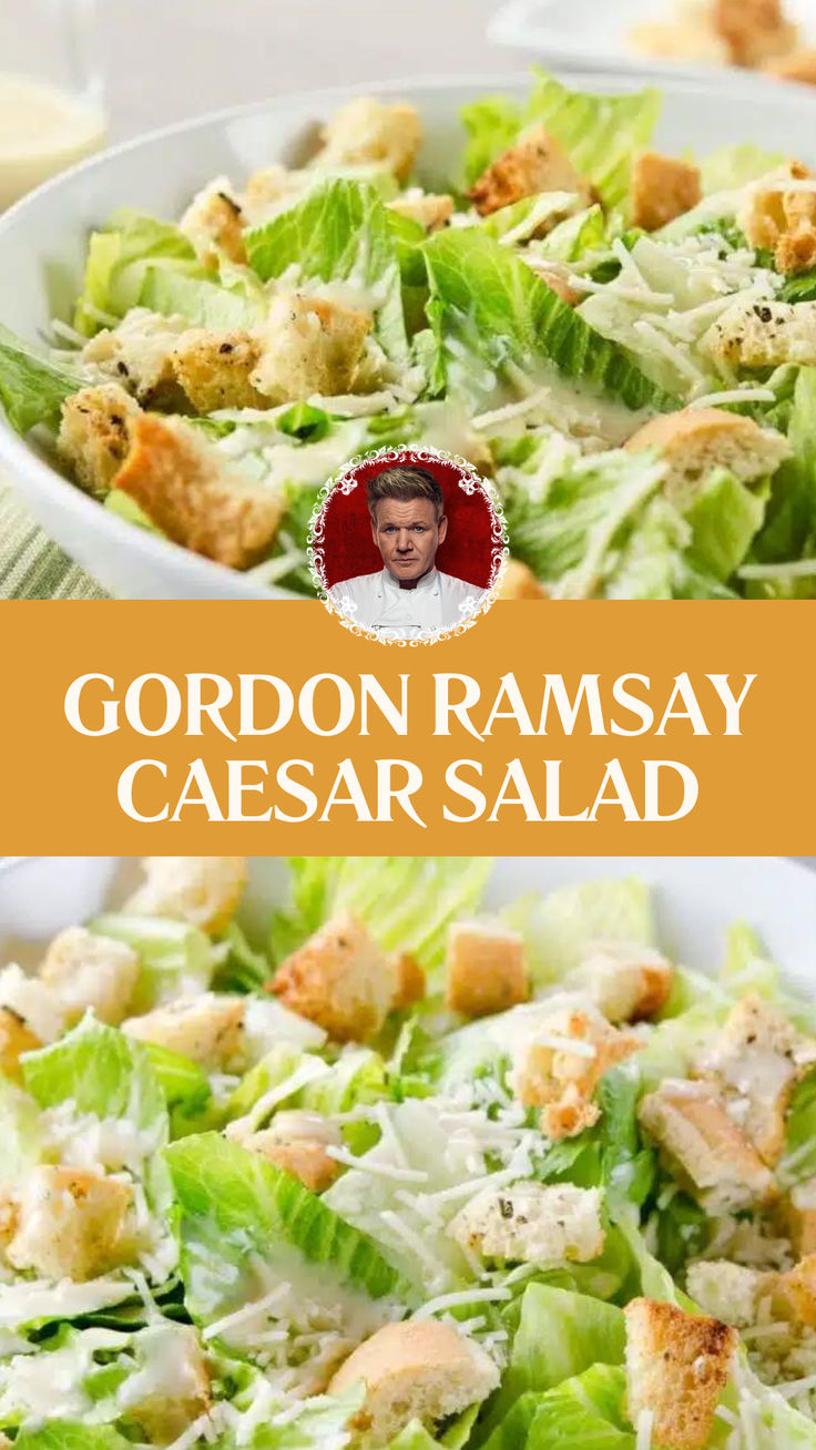 Gordon Ramsay Caesar Salad Best Ceasar Salad, Gordon Ramsay Home Cooking, Healthy Caesar Salad, Antipasto Pasta Salads, Gordon Ramsay Recipe, Salads For A Crowd, Classic Caesar Salad, Leftover Chicken Recipes, Caesar Salad Dressing