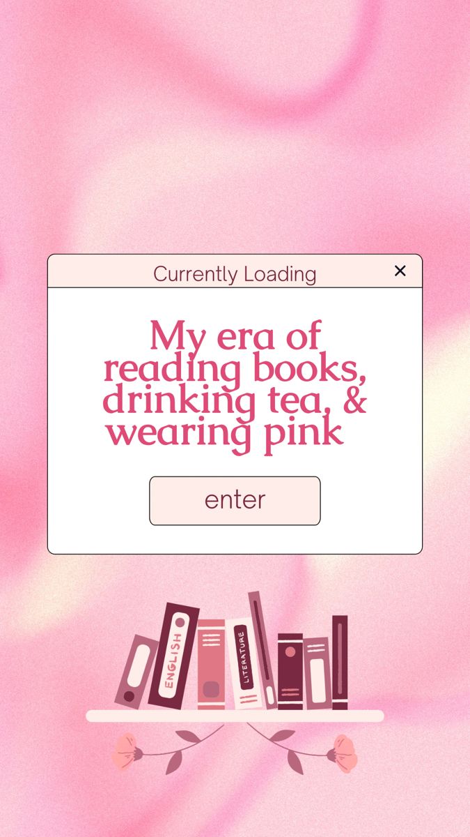 a computer screen with books on it and the text, my erq of reading books, drinking tea, & wearing pink