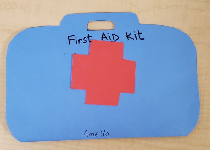 the first aid kit is made out of construction paper