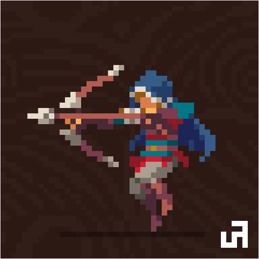 a pixel art style image of a woman holding a baseball bat