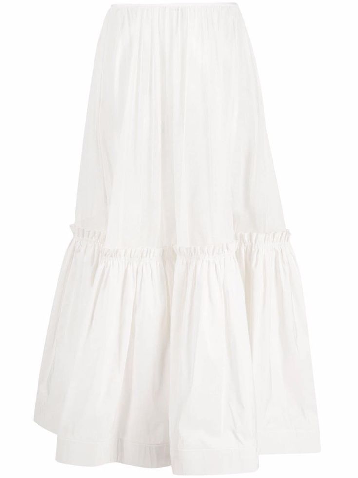 Off-white cotton-silk blend flared maxi skirt from TORY BURCH featuring flared design, high-waisted and maxi. Flared White Skirt Outfit, White Skirt Flowy, Long Whire Skirts, White Tiered Maxi Skirt, Long White Skirts, Maxi Skirt Png, Luxury White Flowy Skirt, Luxury Relaxed White Skirt, Tabyana Ali