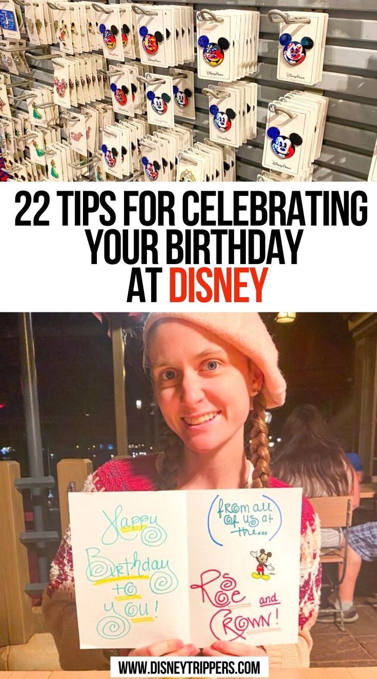 Tips for Celebrating Your Birthday at Disney Celebrating Birthday At Disney World, Birthday At Magic Kingdom, Sweet 16 At Disney World, Disney 60th Birthday, Disney Hotel Birthday Decorations, Birthday Ears Disney, Disneyland 30th Birthday, Disney Birthday Surprise Ideas, Disney World Birthday Trip