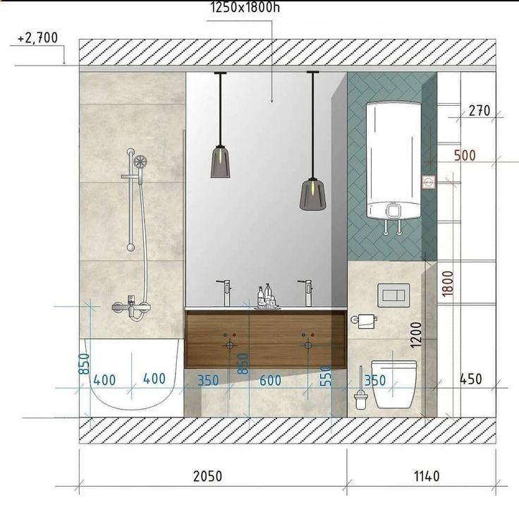 a drawing of a bathroom with the measurements