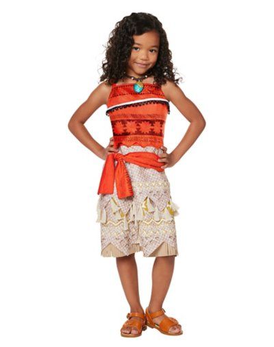 Journey into the great beyond in this toddler Moana costume! This Moana costume includes a dress and sash just like the ones Moana wears in the film. A Heart of Te Fiti pendant necklace completes this adventurous look. Officially licensed Includes: Dress Sash Necklace Short sleeves Material: Polyester Care: Spot clean Imported Note: Shoes sold separately Moana Halloween, Moana Outfit, Movie Character Halloween Costumes, Moana Halloween Costume, Moana Dress, Character Halloween Costumes, Costume For Kids, Adventure Outfit, Disney Moana