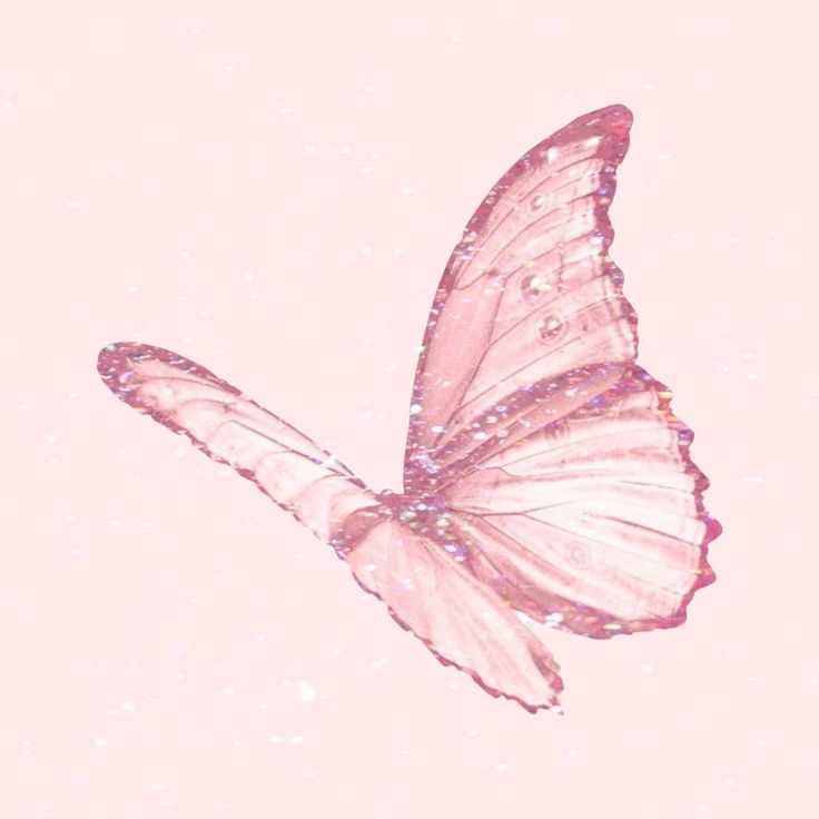 a pink butterfly flying in the air with bubbles on it's wings and back