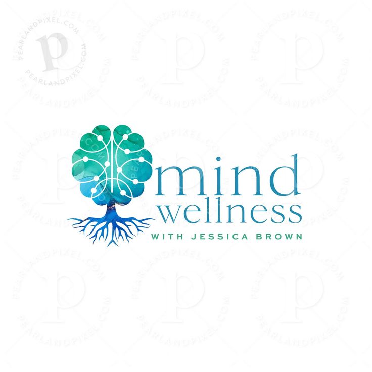 the logo for mind wellness with a tree and roots on it's bottom corner