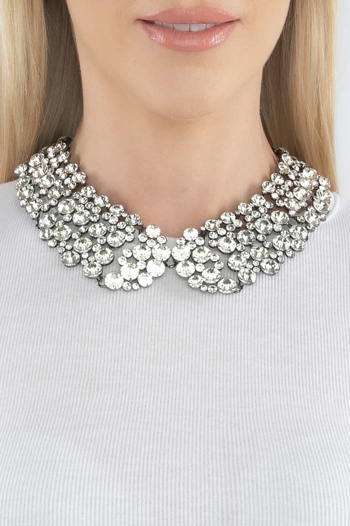 EYE CANDY LOS ANGELES Diana Crystal Cluster Collar Necklace | Nordstromrack Fabric Pouch, Dress Collar, Large Necklace, Fabulous Jewelry, Bib Necklace, Keep Jewelry, Crystal Cluster, Cuff Links, Collar Necklace