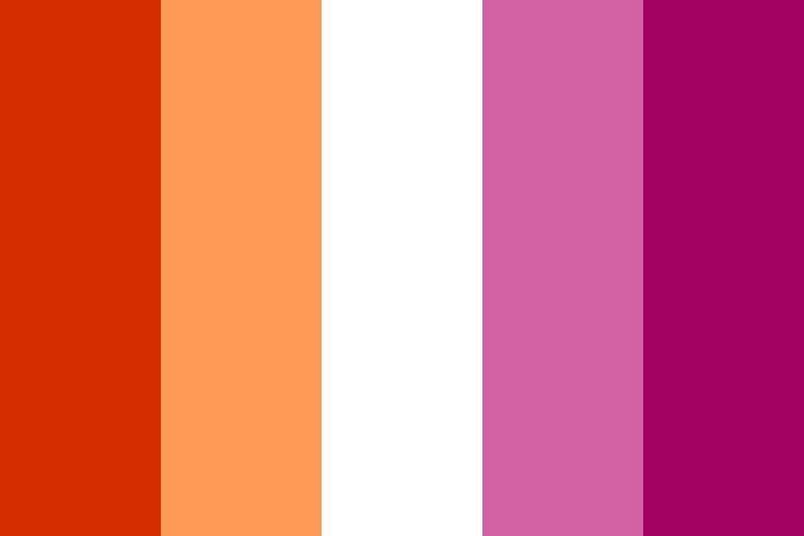 an image of a color palette with different colors on it, including red, orange, and purple