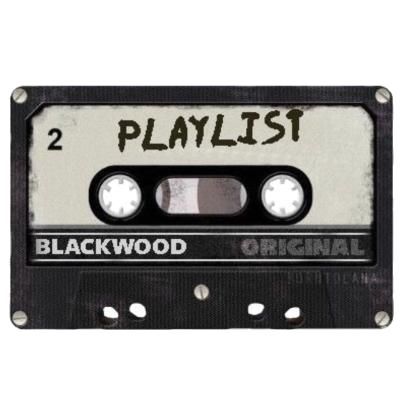 an old black and white cassette with the words playlist written on it's side