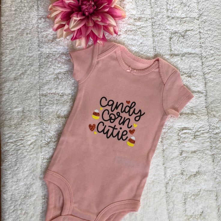 Pink Halloween Custom 3 Months Onesie! Nwot “Candy Corn Cutie “ Great For Baby’s First Halloween! If This Is Not The Color Nor The Size That You Need Then Just Message Me For A Special Order! Cute Onesie With Letter Print For Playtime, Cute Letter Print Onesie For Playtime, Playful Pink Onesie With Letter Print, Cute Pink Onesie With Cartoon Print, Cute Pink Onesie With Letter Print, Cute Cartoon Print Onesie For Birthday, Fun Pink Short Sleeve Onesie, Casual Pink Onesie For Birthday, Cute Orange Cotton Onesie