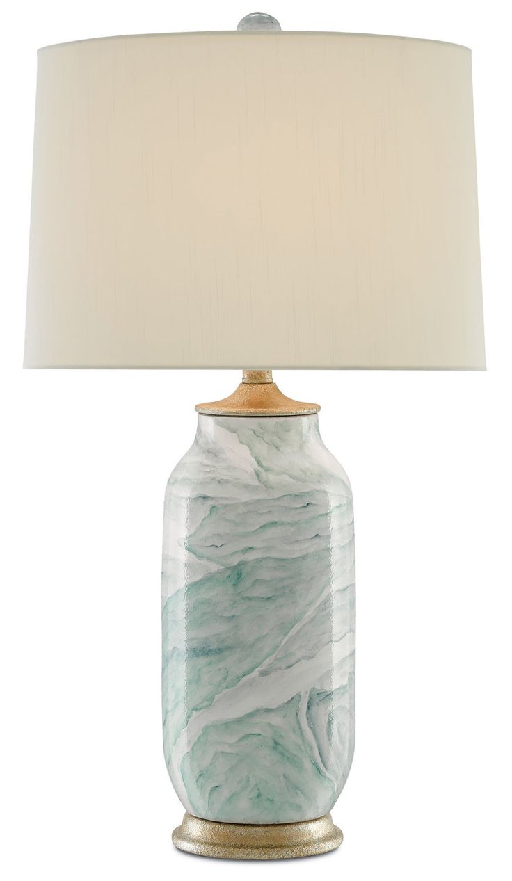 Currey and Company - 6000-0339 - One Light Table Lamp - Sea Foam/Harlow Silver Leaf Green Lamp, Cfl Bulbs, Coastal Living Room, Table Lamp Design, Bedroom Lamps, Desk Lamps, Seafoam Green, Coastal Living, Table Lamp Lighting