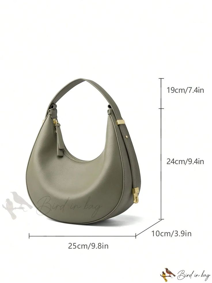 Bird in Bag - Medium Minimalist Hobo Bag Modern Satchel Shoulder Bag For Errands, Modern Hobo Shoulder Bag For Office, Modern Satchel Baguette Bag For Errands, Modern Office Hobo Shoulder Bag, Modern Hobo Bag With Removable Pouch For Office, Daily Use Single Handle Hobo Shoulder Bag, Modern Handheld Satchel For Errands, Modern Solid Color Bags With Adjustable Strap, Modern Canvas Shoulder Bag For Errands