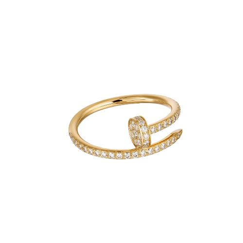 The JUSTE RING 1.8MM combines the opulence of gold with the brilliance of diamonds. Its delicate 1.8mm band and exquisite gemstones make a subtle yet striking statement. Elevate your style with this luxurious piece, perfect for any occasion. ADDITIONAL INFORMATION Color: Gold Stone : Diamonds REF.: B4231500 Material:- 925 Sterling Silver - 18k Gold Plated- 18k Real Gold ( contact us via instagram) Width: 1.8 mm Ring US size: 6, 7, 8, 9, 10 Our replica products are committed to quality and color Cartier Jewelry With Pave Setting In Round Cut, Cartier Rings With Pave Setting For Gift, Cartier Round Cut Jewelry With Pave Setting, Cartier Diamond Ring With Single Cut Diamonds, Cartier Cubic Zirconia Ring, Cartier Gold Jewelry With Pave Setting, Cartier Jewelry With Pave Setting, Cartier Rings With Diamond Accents In Diamond White, Cartier Fine Jewelry Rings With Cubic Zirconia