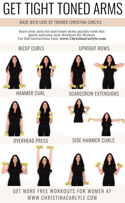 the instructions for how to get tight toned arms