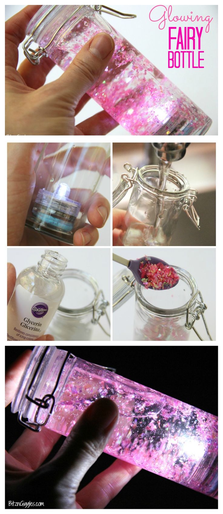 the instructions for how to make an air freshener dispenser with glitter