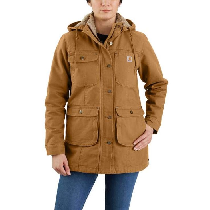 Women's Loose Fit Washed Duck Coat - Level 2 Warmth Rating | REG | Carhartt Duck Jacket, Heavy Sweaters, Carhartt Womens, Fitted Coat, Carhartt Women, Carhartt Jacket, Classic Jacket, Womens Parka, Field Jacket