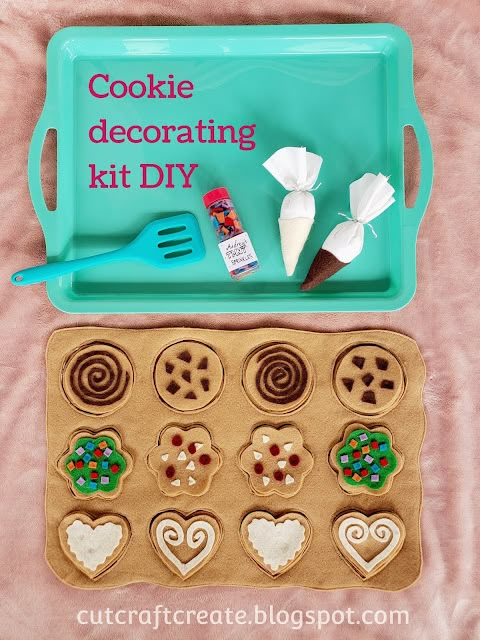 cookie decorating kit diy on a pink blanket