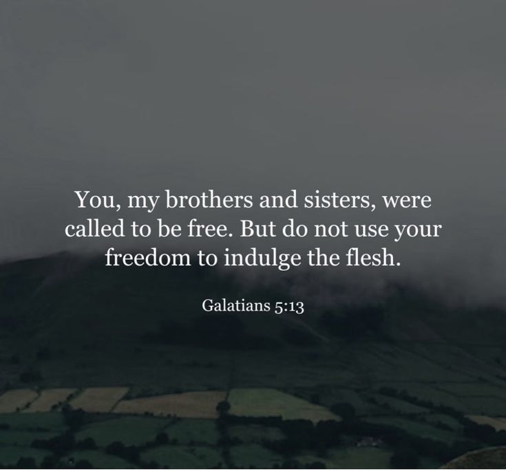 an image with the words you, my brothers and sisters, were called to be free but do not use your freedom to indulge the flesh