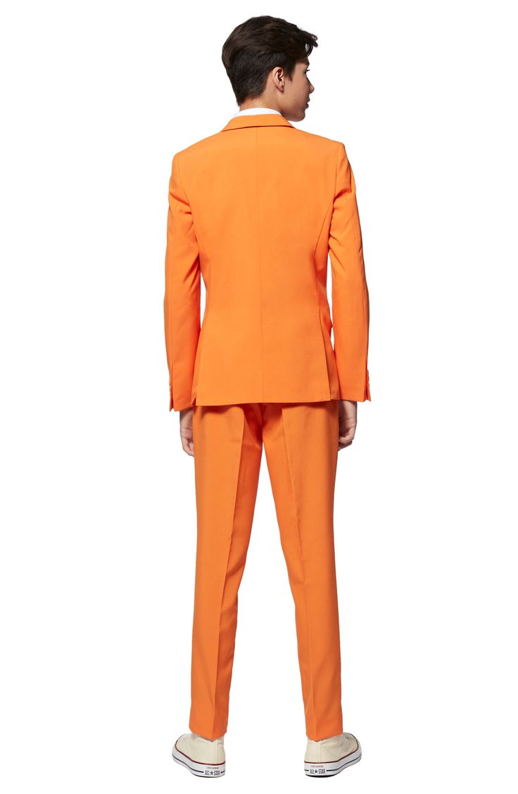 He'll look strikingly dapper in a classic, lightweight two-button suit jacket with trousers and a complementary tie in a statement-making orange hue. Style Name:Opposuits Kids' The Orange Two-Piece Suit With Tie (Big Boy). Style Number: 6149570. Orange Notch Lapel Blazer For Work, Classic Orange Blazer For Workwear, Classic Orange Blazer For Work, Tailored Orange Single-breasted Blazer, Tailored Orange Blazer With Notch Lapel, Fitted Orange Blazer For Office, Spring Orange Tailored Suit, Orange Suits For Spring Formal Events, Orange Fitted Blazer For Work