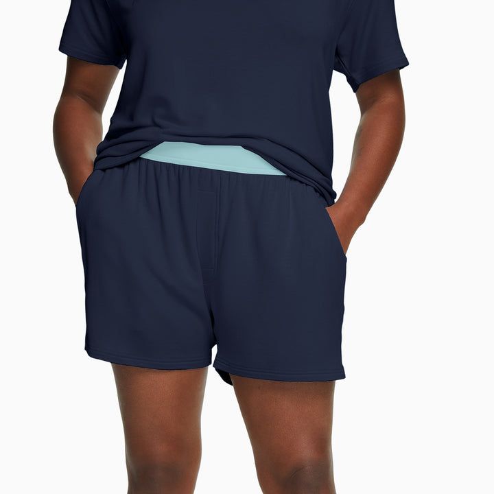 Boxers With Pockets | House Shorts | Jambys | Navy/Mint Lounge Shorts, Other People, Gq, French Terry, Pajamas, Mint, Navy