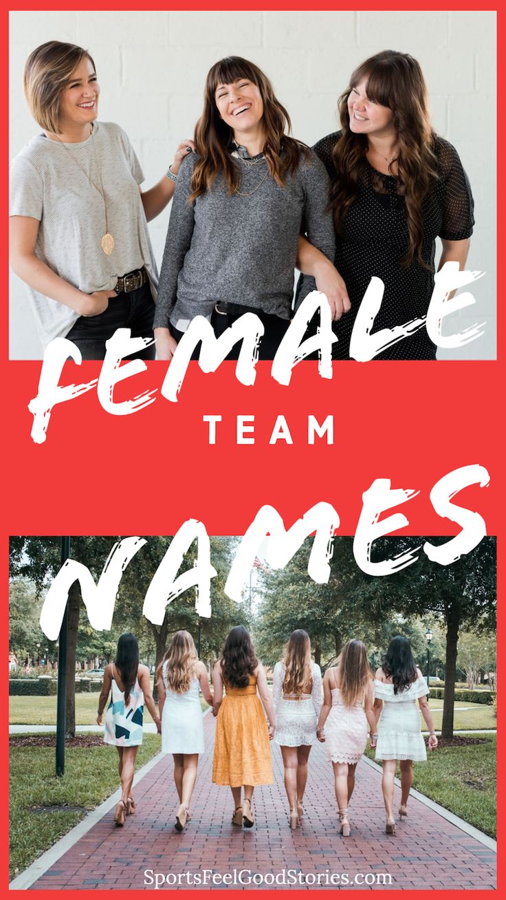 the female team names are in red, white and black text that reads female teams