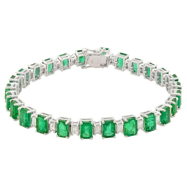 Check out this item from 1stdibs! 14.80 Carat Emerald 2.25 Carat Diamond 14 Karat Gold Tennis Bracelet: https://www.1stdibs.com/id-j_14413382 Formal Emerald Cut Diamond Bracelet, Classic Emerald-cut Emerald Bracelet, Classic Emerald Cut Gemstone Bracelets, Classic Emerald Bracelets For Formal Occasions, Luxury Green Brilliant Cut Diamond Bracelet, Formal Emerald Diamond Bracelet With Brilliant Cut, Green Diamond Bracelet For Formal Occasions, Classic Formal Emerald Bracelets, Formal Green Diamond Bracelet With Gemstone