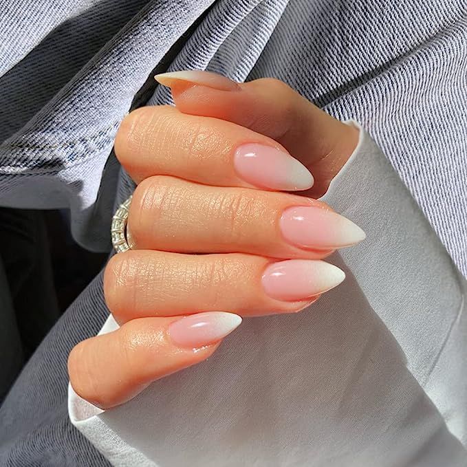 Ready for an epic shopping spree? Pink White Gradient Fake Nails Almond,KXAMELIE Acrylic Nails Press on Stiletto Nails Ombre Almond Shaped Stick on Nails Set Glue on Nails Medium Length for Manicure in 24PCS, at a mind-blowing price of $5.99 Don't wait!
#ManicureMonday #NailLove #NailGoals #ShopNow #NailEnvy #BeautyDeals #NailTech #HotSummerNailDeals #NailSpa #InstaNails Stiletto Nails Short, Unghie Sfumate, Nude Nail Designs, Nagel Tips, Smink Inspiration, Ombre Nail Designs, Fake Nails With Glue, Unique Acrylic Nails, Oval Nails