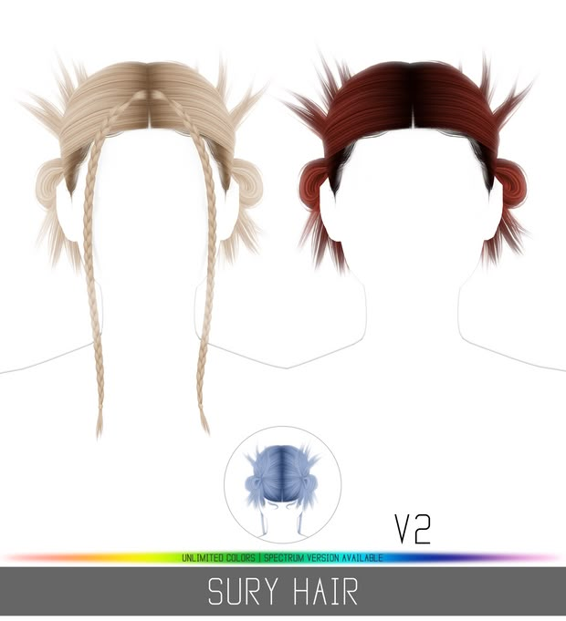 two different types of hair for the head