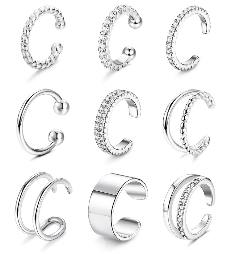 an assortment of different types of piercings