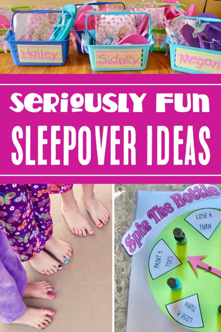 there are several different activities to do with sleepover bags and other things in the bins