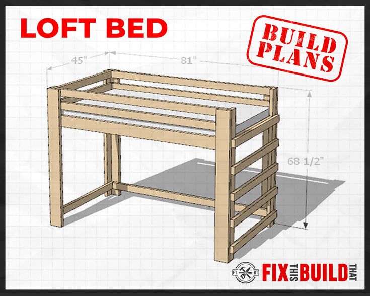 the loft bed plans are easy to build, and can be used as a desk