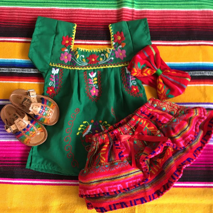 Embroidered Green Summer Sets, Summer Embroidered Green Sets, Summer Multicolor Embroidered Sets, Cute Floral Embroidered Sets For Spring, Cute Floral Embroidery Sets For Spring, Cute Embroidered Spring Sets, Cute Toddler Girl, Mexican Blouse, Mexican Outfit