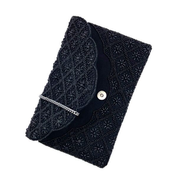 This beaded clutch also has a chain strap to wear as a crossbody. The beautiful beaded detail adds elegance and fun to any outfit. 10"x6" Beaded Clutch Pouch For Evening, Evening Clutch Phone Bag With Removable Pouch, Evening Crossbody Clutch For Mobile Phone, Evening Clutch Mobile Phone Pouch, Elegant Clutch Phone Bag As Gift, Chic Beaded Pouch Clutch, Elegant Evening Phone Pouch Bag, Elegant Evening Phone Bag Pouch, Elegant Evening Phone Pouch