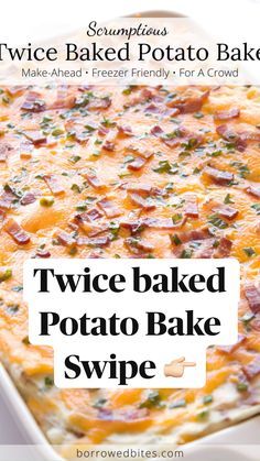 twice baked potato bake with text overlay