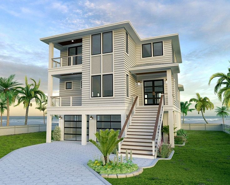 Small House Layout Beach House Layout Floor Plans, Beach House Plans Coastal Homes, Narrow Beach House, Beach House Floor Plan, Elevated House Design, Beach House Layout, Large Open Floor Plan, Elevated House, Beach Home Interiors