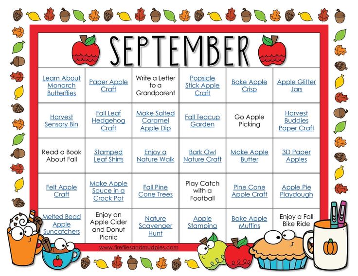 a printable calendar with apples and cupcakes for the month of october on it