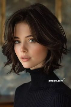 Lots Of Layers Short Hair Curtain Bangs, Short Fine Wavy Hair, Cute Haircuts For Short Hair, Shortish Hair, French Bob, Bob Cuts, Classic Bob, Hair Inspiration Short, Short Hair Haircuts