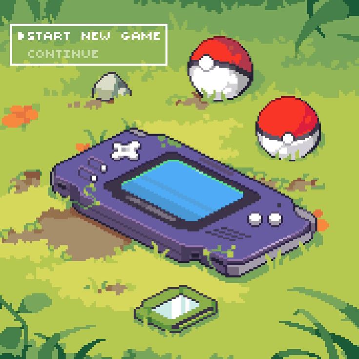 an old game console sitting on top of a lush green field next to some mushrooms