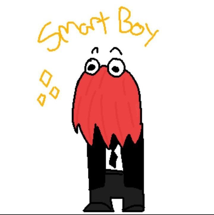 an image of a cartoon character with the words smart boy on it