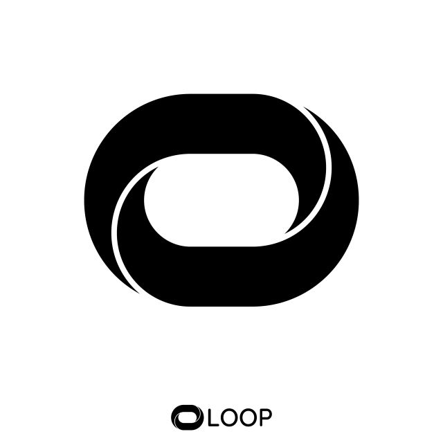 a black and white logo with the letter o